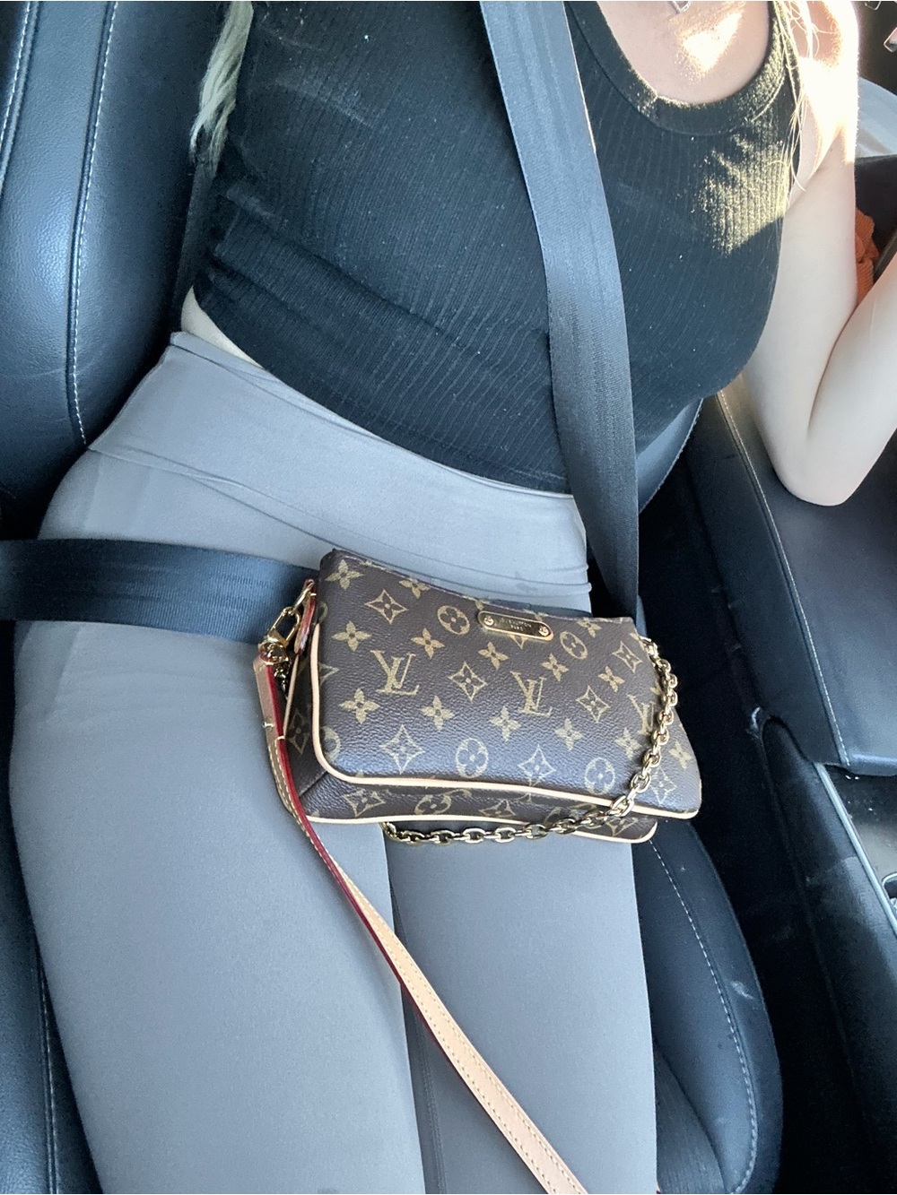 Louis Vuitton Brown Monogram Shoulder Crossbody with Gold Chain